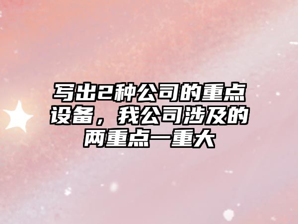 寫(xiě)出2種公司的重點(diǎn)設備，我公司涉及的兩重點(diǎn)一重大