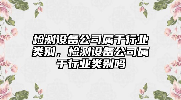 檢測設備公司屬于行業(yè)類(lèi)別，檢測設備公司屬于行業(yè)類(lèi)別嗎