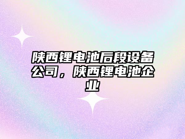 陜西鋰電池后段設備公司，陜西鋰電池企業(yè)