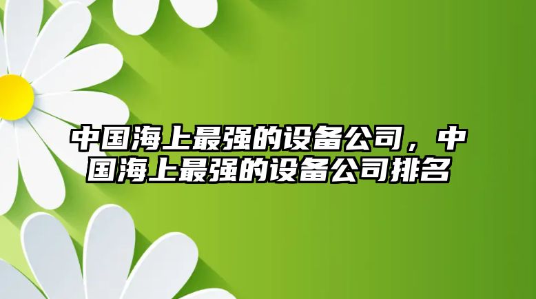 中國海上最強的設備公司，中國海上最強的設備公司排名