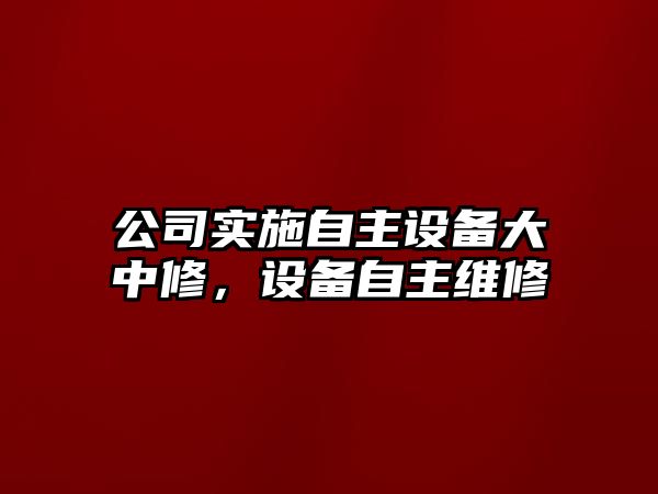 公司實(shí)施自主設備大中修，設備自主維修