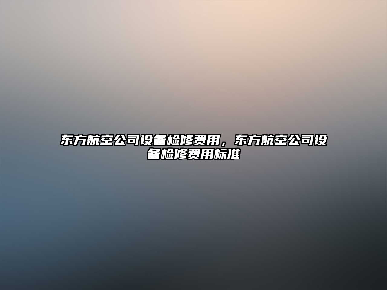 東方航空公司設備檢修費用，東方航空公司設備檢修費用標準