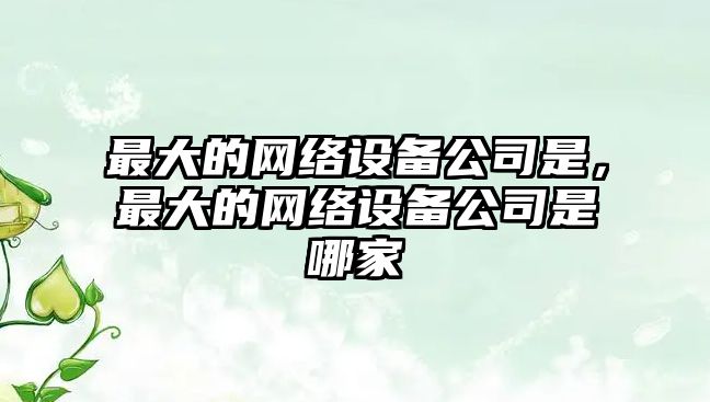 最大的網(wǎng)絡(luò )設備公司是，最大的網(wǎng)絡(luò )設備公司是哪家