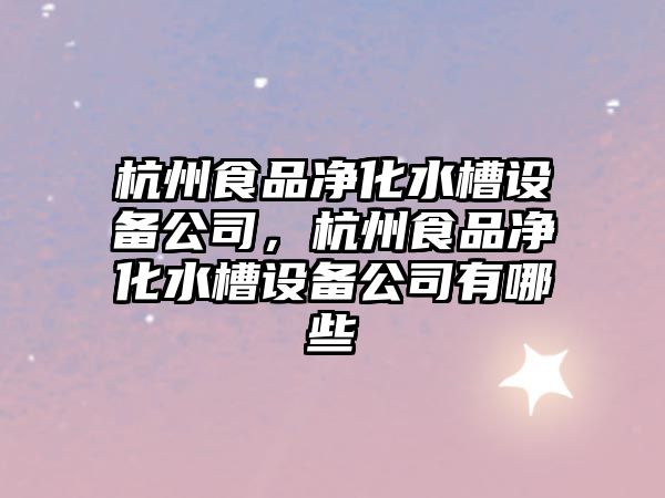 杭州食品凈化水槽設備公司，杭州食品凈化水槽設備公司有哪些