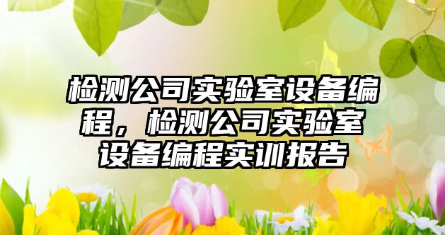檢測公司實(shí)驗室設備編程，檢測公司實(shí)驗室設備編程實(shí)訓報告