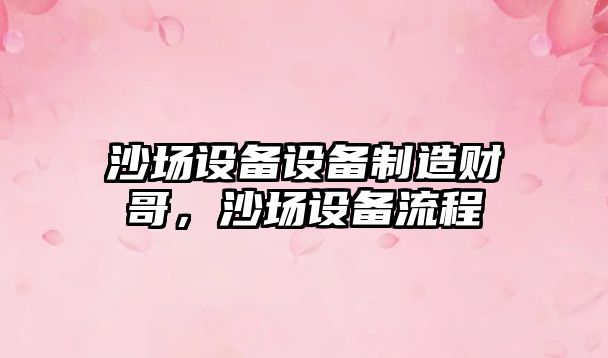 沙場(chǎng)設備設備制造財哥，沙場(chǎng)設備流程