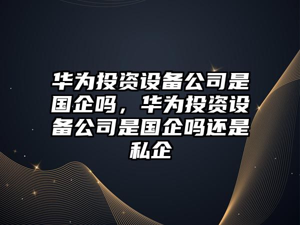 華為投資設備公司是國企嗎，華為投資設備公司是國企嗎還是私企