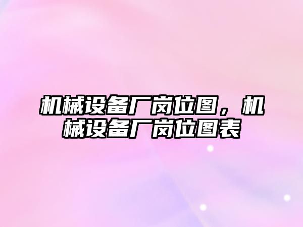 機械設備廠(chǎng)崗位圖，機械設備廠(chǎng)崗位圖表