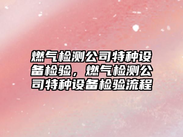 燃氣檢測公司特種設備檢驗，燃氣檢測公司特種設備檢驗流程