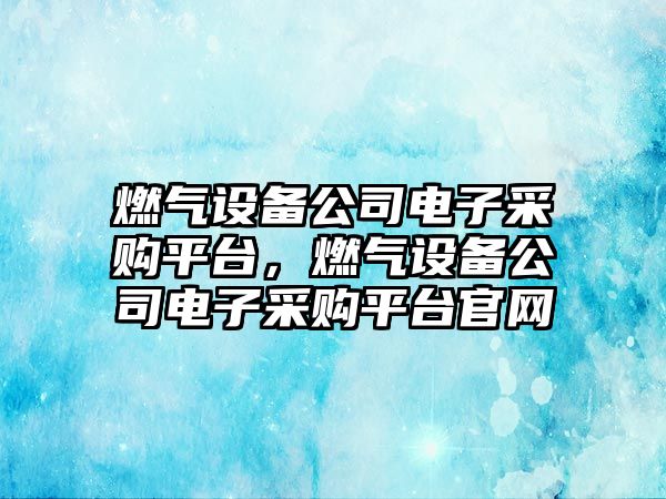 燃氣設備公司電子采購平臺，燃氣設備公司電子采購平臺官網(wǎng)