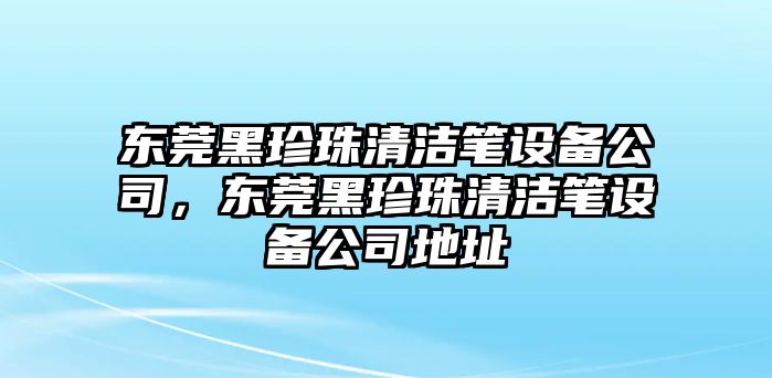 東莞黑珍珠清潔筆設備公司，東莞黑珍珠清潔筆設備公司地址