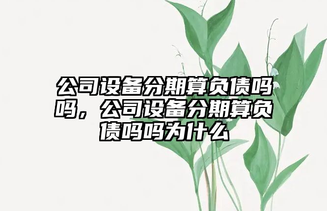 公司設備分期算負債嗎嗎，公司設備分期算負債嗎嗎為什么