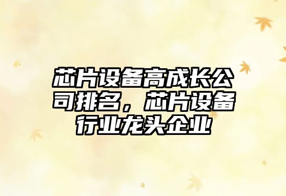 芯片設備高成長(cháng)公司排名，芯片設備行業(yè)龍頭企業(yè)