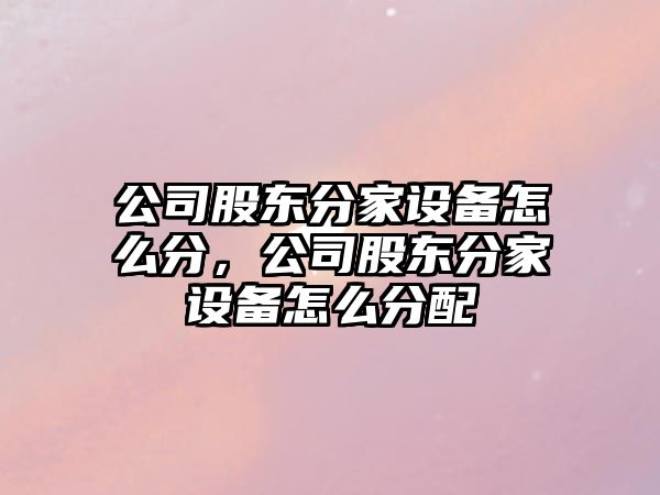公司股東分家設備怎么分，公司股東分家設備怎么分配