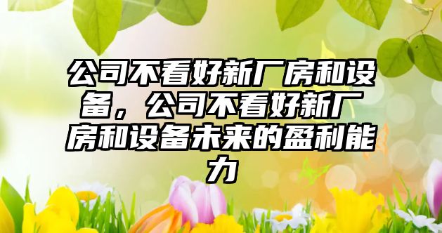 公司不看好新廠(chǎng)房和設備，公司不看好新廠(chǎng)房和設備未來(lái)的盈利能力