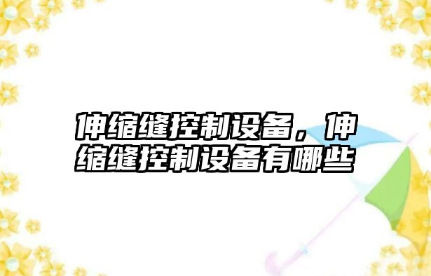 伸縮縫控制設備，伸縮縫控制設備有哪些