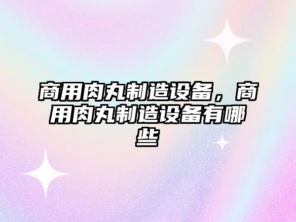 商用肉丸制造設備，商用肉丸制造設備有哪些