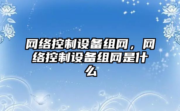 網(wǎng)絡(luò )控制設備組網(wǎng)，網(wǎng)絡(luò )控制設備組網(wǎng)是什么