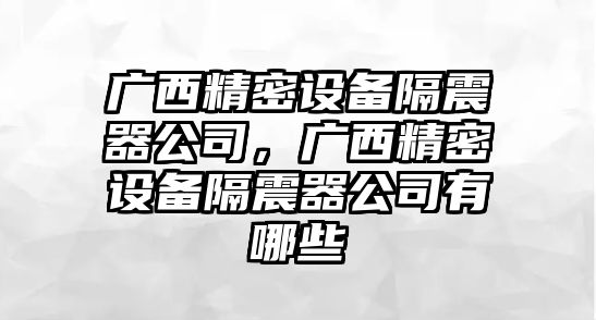 廣西精密設備隔震器公司，廣西精密設備隔震器公司有哪些