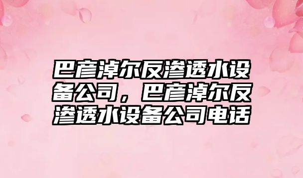 巴彥淖爾反滲透水設備公司，巴彥淖爾反滲透水設備公司電話(huà)