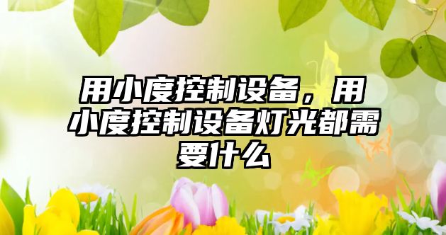用小度控制設備，用小度控制設備燈光都需要什么