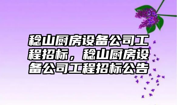 稔山廚房設備公司工程招標，稔山廚房設備公司工程招標公告