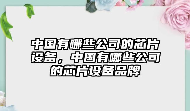 中國有哪些公司的芯片設備，中國有哪些公司的芯片設備品牌
