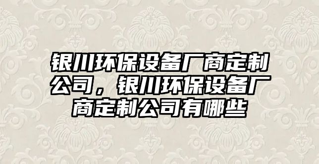 銀川環(huán)保設備廠(chǎng)商定制公司，銀川環(huán)保設備廠(chǎng)商定制公司有哪些