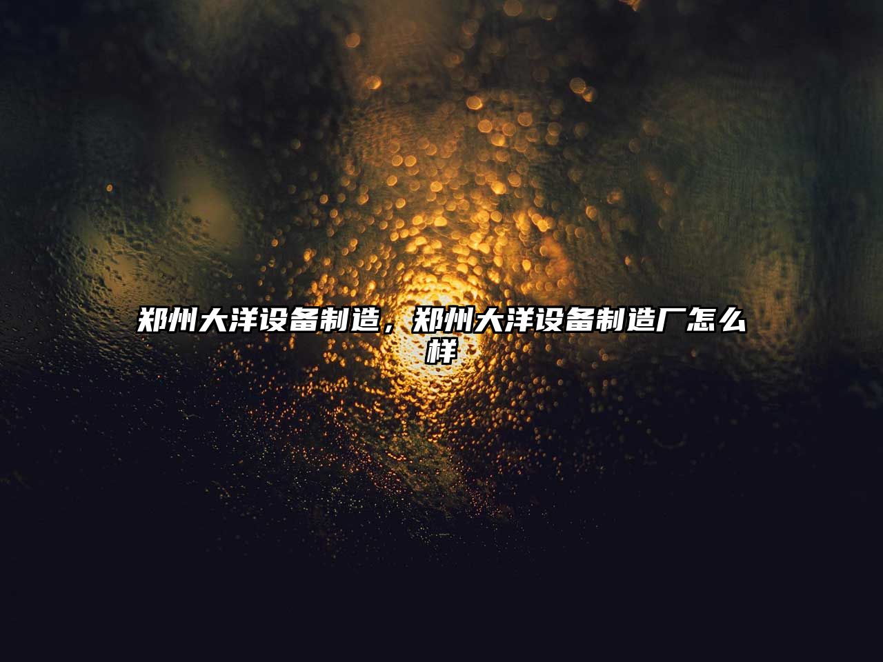 鄭州大洋設備制造，鄭州大洋設備制造廠(chǎng)怎么樣