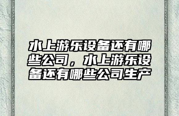 水上游樂(lè )設備還有哪些公司，水上游樂(lè )設備還有哪些公司生產(chǎn)
