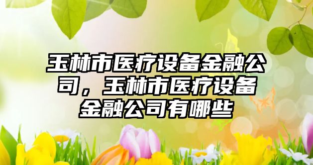 玉林市醫療設備金融公司，玉林市醫療設備金融公司有哪些