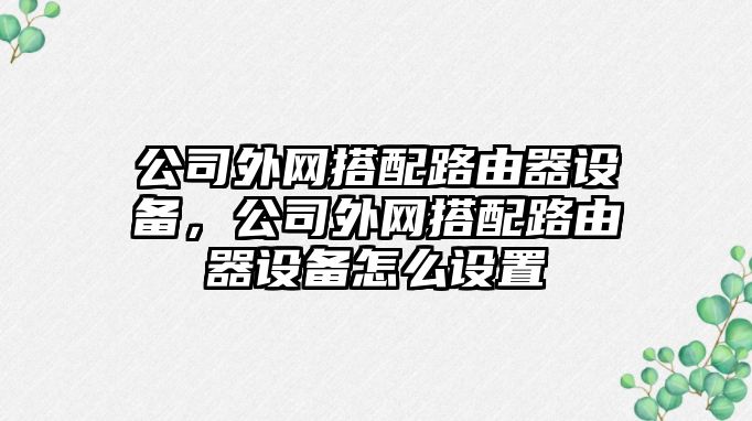 公司外網(wǎng)搭配路由器設備，公司外網(wǎng)搭配路由器設備怎么設置