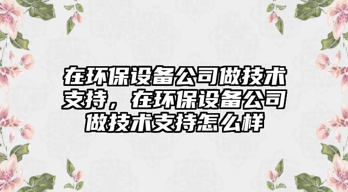 在環(huán)保設備公司做技術(shù)支持，在環(huán)保設備公司做技術(shù)支持怎么樣