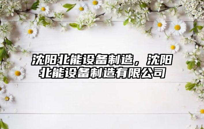 沈陽(yáng)北能設備制造，沈陽(yáng)北能設備制造有限公司