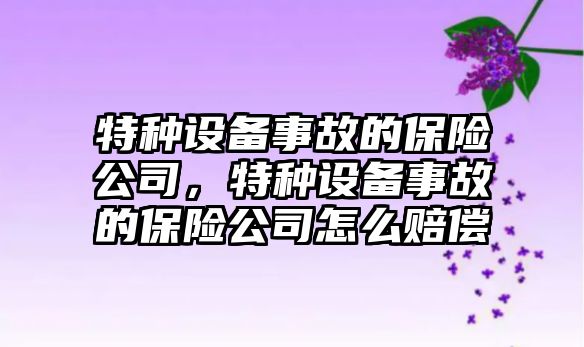 特種設備事故的保險公司，特種設備事故的保險公司怎么賠償