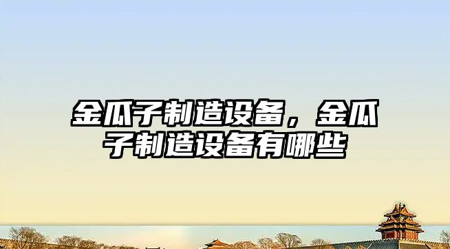 金瓜子制造設備，金瓜子制造設備有哪些