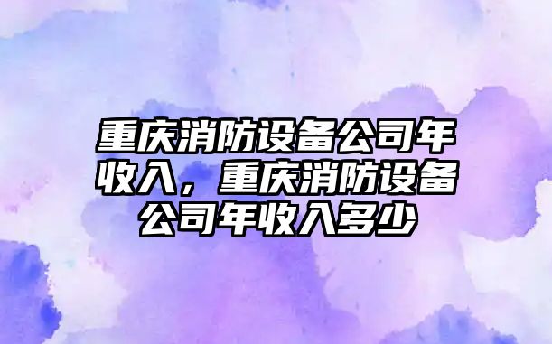 重慶消防設備公司年收入，重慶消防設備公司年收入多少