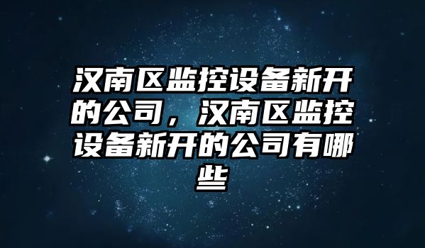 漢南區監控設備新開(kāi)的公司，漢南區監控設備新開(kāi)的公司有哪些