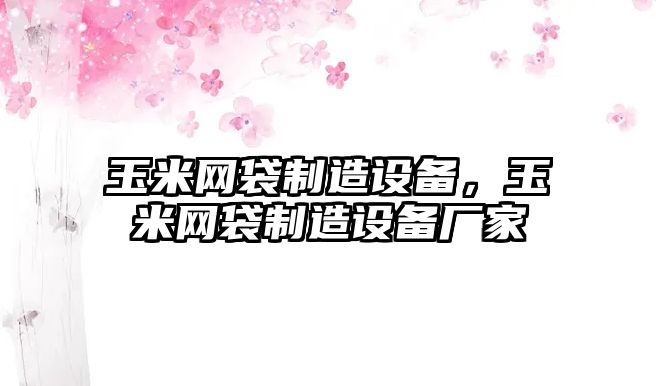 玉米網(wǎng)袋制造設備，玉米網(wǎng)袋制造設備廠(chǎng)家