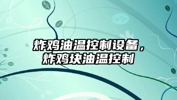 炸雞油溫控制設備，炸雞塊油溫控制