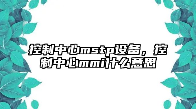 控制中心mstp設備，控制中心mmi什么意思