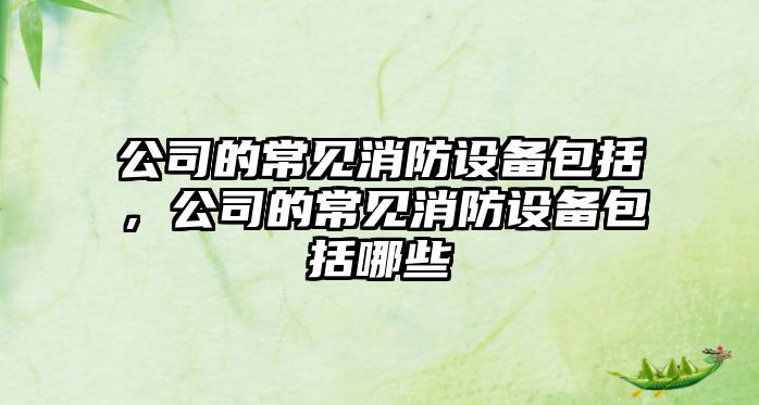 公司的常見(jiàn)消防設備包括，公司的常見(jiàn)消防設備包括哪些
