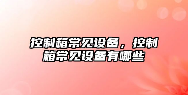 控制箱常見(jiàn)設備，控制箱常見(jiàn)設備有哪些