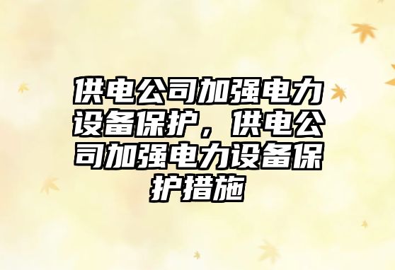 供電公司加強電力設備保護，供電公司加強電力設備保護措施