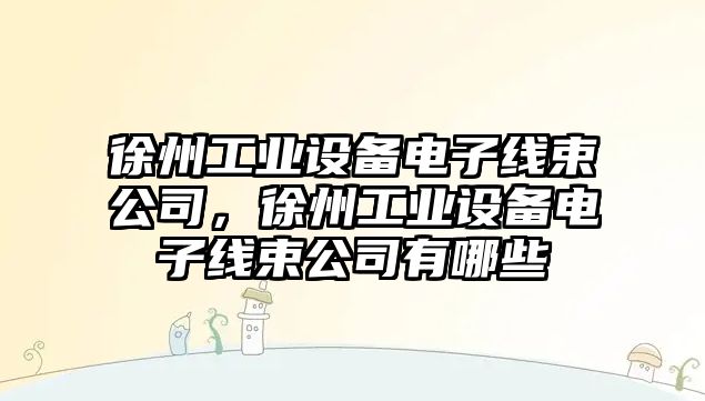 徐州工業(yè)設備電子線(xiàn)束公司，徐州工業(yè)設備電子線(xiàn)束公司有哪些