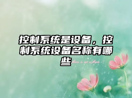 控制系統是設備，控制系統設備名稱(chēng)有哪些