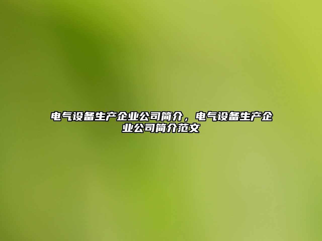 電氣設備生產(chǎn)企業(yè)公司簡(jiǎn)介，電氣設備生產(chǎn)企業(yè)公司簡(jiǎn)介范文