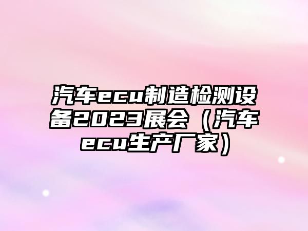 汽車(chē)ecu制造檢測設備2023展會(huì )（汽車(chē)ecu生產(chǎn)廠(chǎng)家）
