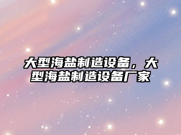 大型海鹽制造設備，大型海鹽制造設備廠(chǎng)家