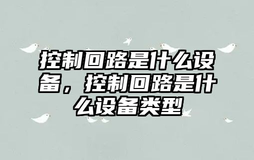 控制回路是什么設備，控制回路是什么設備類(lèi)型